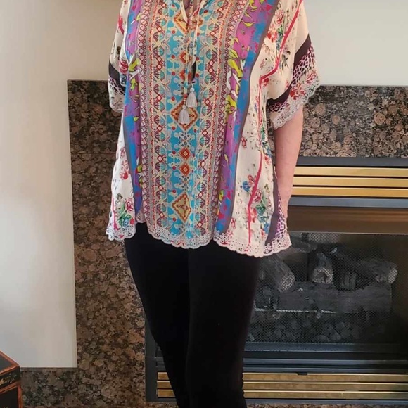 Johnny Was multi colored tunic - Picture 5 of 5